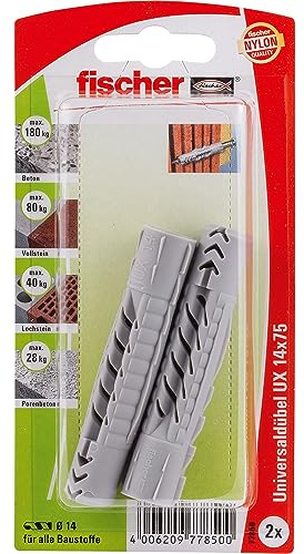 Fischer 77850 Lot de 2 Chevilles universelle UX 14 x 75 mm K