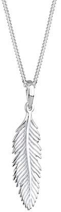 Elli Halskette Damen Feder Anhänger Boho Festival in 925 Sterling Silber