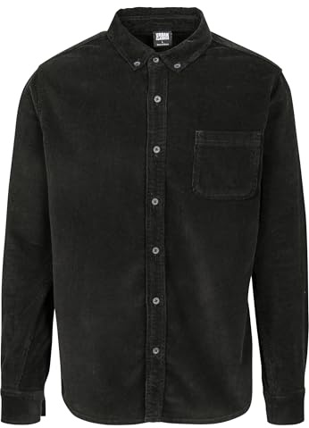 Urban Classics Maglia Corduroy, Camicia, Nero, L