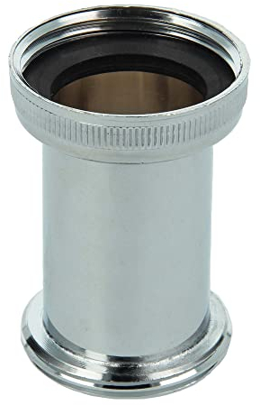 tecuro Siphon Distanzstück Messing verchromt 1 1/4 Zoll Länge 53 mm für Rohrdurchmesser 32 mm
