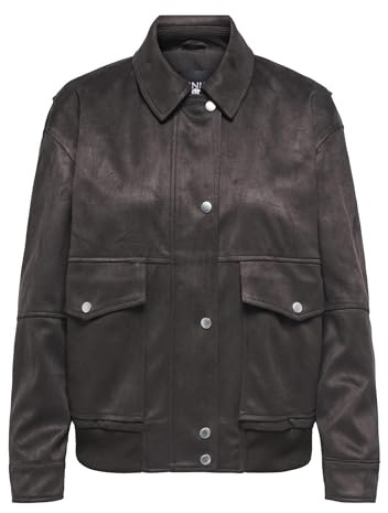 ONLY Faux Suede Onlnala Life-Bomber in Finta Pelle Scamosciata, Colore: Otw, Mole, S Donna