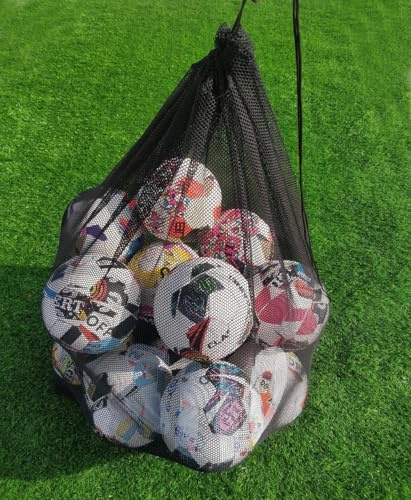 Heavy-Duty Mesh Ball Carry Bag – Large Capacity Sports Ball Storage Net for Footballs, Basketballs, Volleyballs – Drawstring Closure & Shoulder Strap – Ideal for Coaches, Gyms & Teams