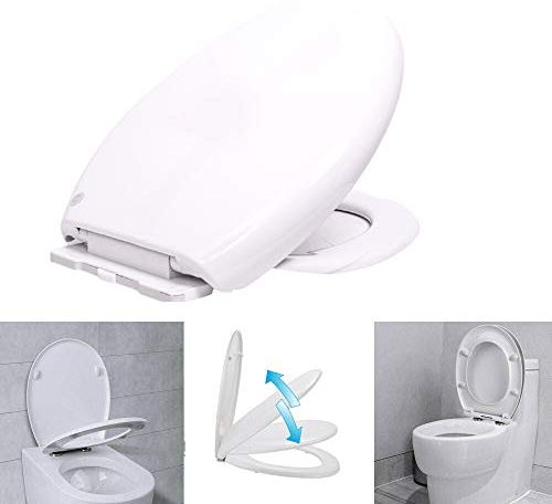 WC Sitz, Premium Toilettensitz mit Softclose Absenkautomatik für leichte Reinigung, Antibakteriell Klodeckel aus Duroplast, Toilettendeckel, WC deckel, O Form Weiß Toilettensitz (Klassisch)