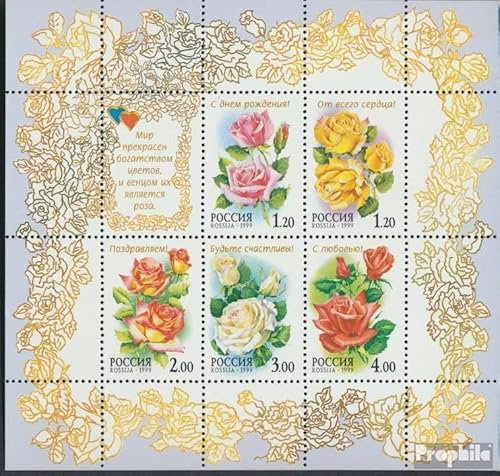 Russie 734-738 Feuille Miniature (complète.Edition.) Neuf avec Gomme Originale ** MNH 1999 Rose sélections (Timbres pour Les collectionneurs) Plantes/Champignons