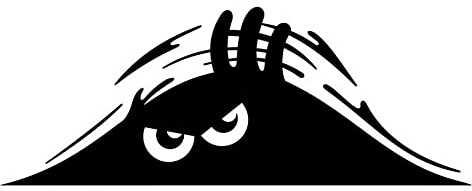 2 pcs Peeking Monster Sticker Funny Car Bumper Sticker Vinyl Decal - Car Truck Laptop Funny Car Decal - 7.5 inches - Sticker for Car Bumper, Motorbike, Window, Laptops, Suitcase