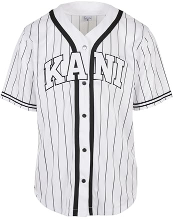 Karl Kani Herren KM221-115-1 Serif Pinstripe Baseball Shirt