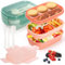 Hacaroa 2 Pack 1800 ML Lunch Box with Utensils, 3 Layers Stackable Salad Container Bowl, 8 Compartments Plastic Meal Prep Container for Adults, Work, Picnic, BPA Free, 2 Colors