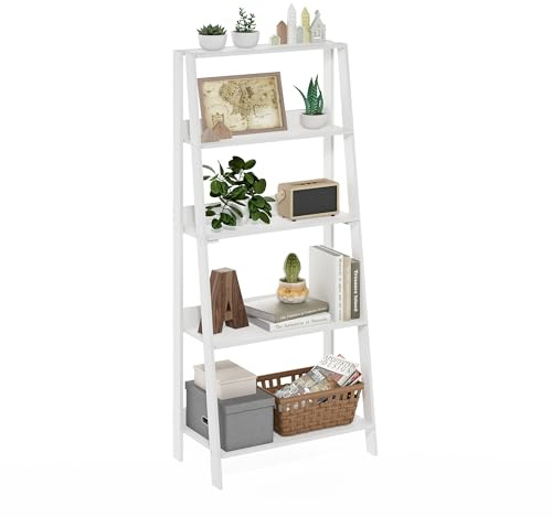 Furinno Escala de Bibliotecas de 5 Niveles, Blanco