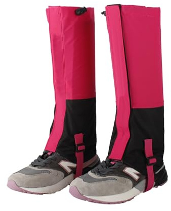 JONGYA Leg Gaiters,Children's Snowshoe Covers Waterproof Boot Covers,Durable Waterproof Snake Guards,Suitable for Mountain Climbing,Rock Climbing,Camping,Hiking (Color : Pink)