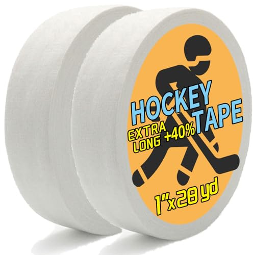 Magsaddle 2 Rolls Hockey Tape, Multipurpose Cloth Tape Grip Tape for Lacrosse Stick, Baseball & Softball Bats, Rackets, Pullup Bars, Gardening Tools, Gym, Sports Handle (White)