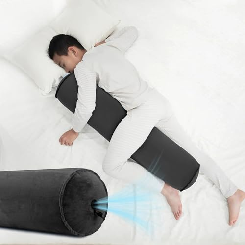 ONTYZZ Almohada Corporal Hinchable Almohada Larga Adultos Niños Almohada Redonda Bolster para Dormir Abrazos Volver Cuello Soporte Dormir de Lado Cuddle