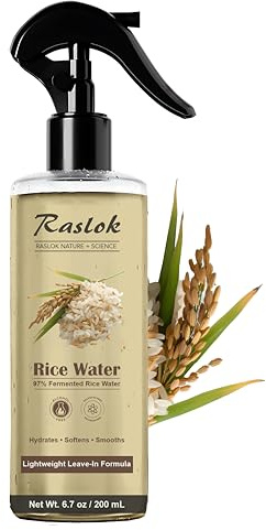 Raslok Rice Water Hair Spray | 97% Fermented Rice Extract | Leave-In Hydrating Mist with Aloe Vera, Biotin & Keratin | For All Hair Types | 200ml 6.7 fl oz