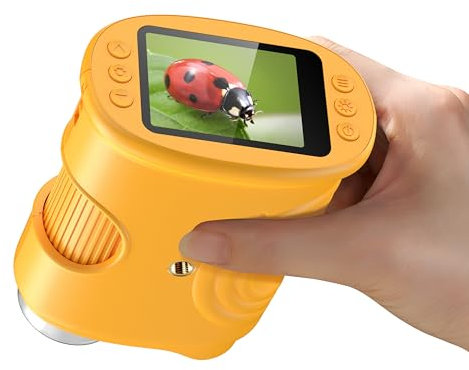 1000X Handheld Digital Microscope for Kids: Portable Miniscope with 2.0 IPS Screen - STEM Outdoor Toys for Age 4-12 - Birthday Gifts for Girls Boys - Science Gadget Edu Kits