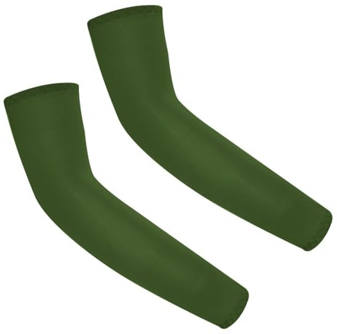 Anevous 1 paire de manchettes pour enfant, unisexe, manchons d'été, protège-bras anti-UV, manches de protection solaire, manchons de compression pour volley-ball, football, filles, garçons, Vert armée