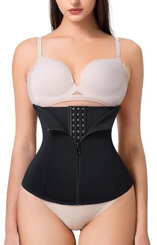 DOEOMK Femme Gaine Amincissante Corset Femme Gaine Ventre Plat Invisible Plat Corset Minceur Waist Trainer Ceinture Post Partum Serre Taille Ceinture Amincissant Sport Body Gainant (Noir, L)