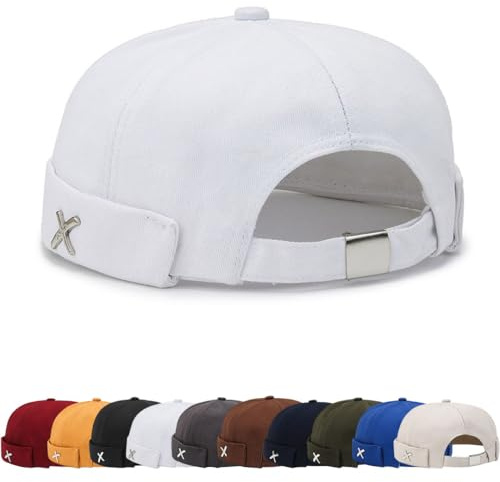 FULOOE Cotone Cappellino da Portuale Uomo Retro Docker cap Berretto Docker da Motociclista Retro Cotone Docker Hat Uomo Donna Berretto Regolabile