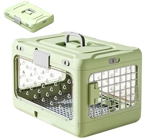 Cage Transport Chat,Coque Rigide, Portable et Pliable | Transporteur Rigide Chat Avion,pour Chatons Chiots Sorties Camping Vélo Plein Air Promenade Road Trip Randonnée