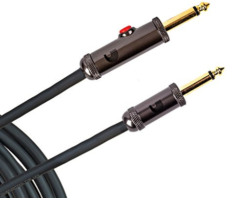 D’Addario Accessories Custom Series Circuit Breaker Guitar Cable - Latching Kill Switch Instrument Cable with ¼ Inch Ends - On/Off Switch for Silent Instrument Changes - Straight, 20 feet