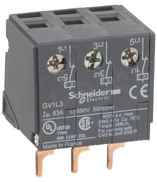 Limiteur additif 63 A - pour disjoncteur moteur GV2 - à la partie supérieure - GV1L3