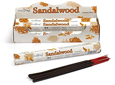 STAMFORD INC. 37107 Sandalwood Incense Sticks, 20 Sticks x 6 Packs