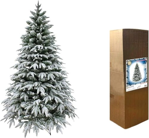 4ft/1.2m Künstlicher Weihnachtsbaum Lappland Tanne - Schnee beflockt Grün 332 PE/PVC Zweigspitzen, klappbarer Metallständer für Haus Weihnachtsdekorationen