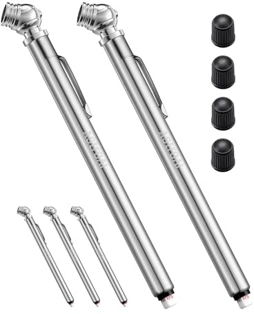 AstroAI Pencil Tire Pressure Gauge 5 Pack 10-75PSI, Calibrated to ANSI B40.1 Grade B (2%), Stainless Steel Body, Metal Made Nozzle 3 Measurements for Cars, Bikes, Vehicles