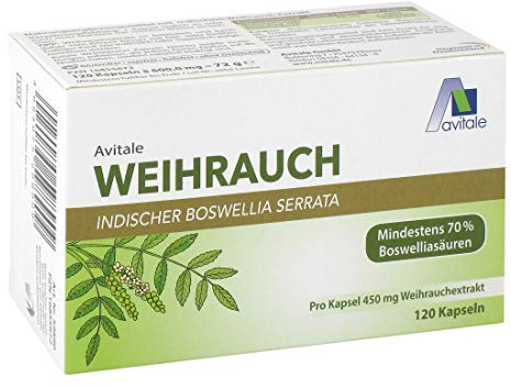 Avitale Weihrauch 450mg Kapseln mit indischem Weihrauch-Extrakt mit min. 70% Boswelliasäuren, 72 g