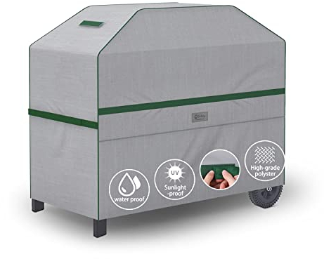 Sekey Grillabdeckungen(162x61x112cm),Schutzhülle für Gasgrill,Grill Abdeckhaube mit belüftungsöffnungen und Selbstklebende Gurte,BBQ,Wasserdicht, Winddicht, UV-Beständiges, Reißfest,hellgrau