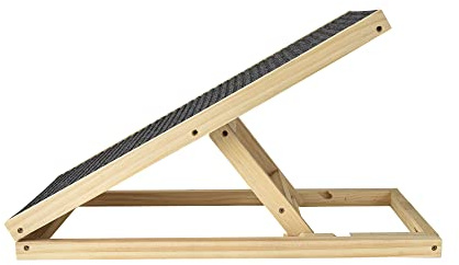 70 cm Hundeleiter Auffahrrampe für Haustiere mit Anti-rutsch Holz-Hunderampe für Haustieremit 2Höheneinstellungen Klappbar