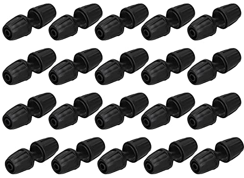Gerade Anschlüsse Steckverbinder, 20 Stück schwarzer ABS 8/11 gerader Schlauchverbinder mit Verschluss-Tropfleitungskupplungen für Gartenschlauchverbinder, Verbindungs Kit für Luftschläuche