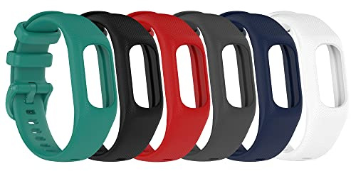 Chofit Lot de 6 bracelets compatibles avec Garmin Vivosmart 5, bracelet de rechange en silicone souple pour traqueur d'activité Vivosmart 5 (taille L, 6B)