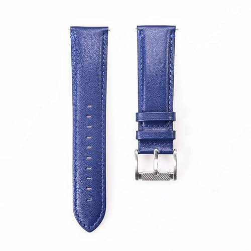 BrightBulb 22 mm Vint/A/Ge-Lederarmband mit Schnellverschluss für FOSSIL FTW1114-Blau