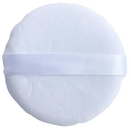 COSHINE Jumbo Pure Cotton Powder Puff, 5 INCH (13cm) Body Powder Puff Applicator For Loose Mineral Powder Body Powder Cosmetic Foundation Sponges, White(1 piece)