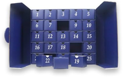 Empty 25 Days Advent Calendar EID Ramadan To Fill Yourself Gift Packaging Box (blue)