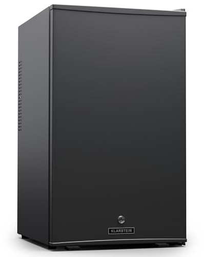 KLARSTEIN Minifrigorífico - 68L, con Puerta de Cristal, para Bebidas y Aperitivos, pequeño y silencioso, Estantes Regulables, Cerradura, Bisagra de Puerta Intercambiable, Pies Regulables en Altura