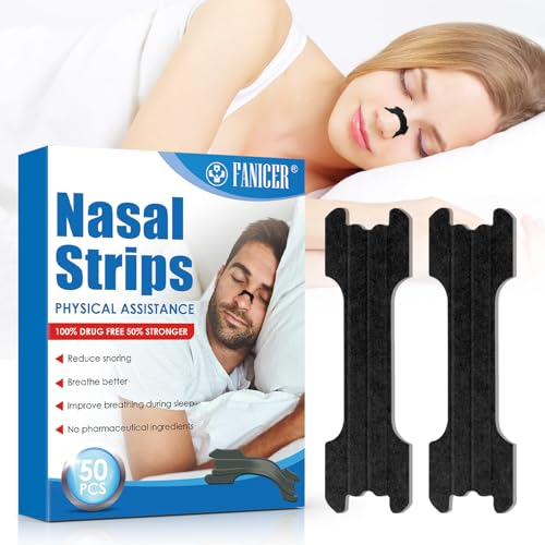 50 Stück Nasenpflaster Schnarchen, Nasenpflaster Besser Atmen, Anti Schnarch Nasenstrips, Nasenpflaster Sport, Anti Schnarch Pflaster Schnarchpflaster, Schnarchstopper, Nasal Strips für Schlaf