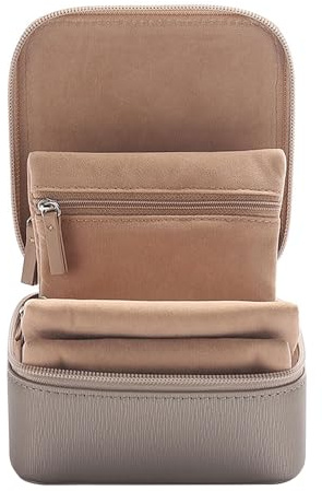 Psdndeww Elegante maletín de almacenamiento de viaje con 6 paquetes protectores para organización de joyas