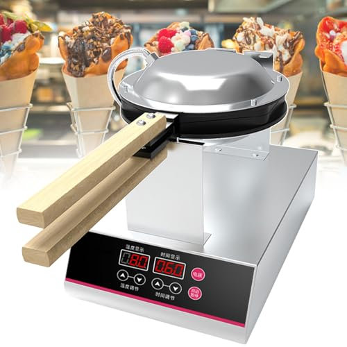 Piastra Per Waffle A Bolle Professionale, Piastra Per Waffle A Doppio Riscaldamento, Prepara Waffle All'uovo In 5 Minuti, Display Digitale, Rotazione Di 180°, Per Panetterie,SingleHead