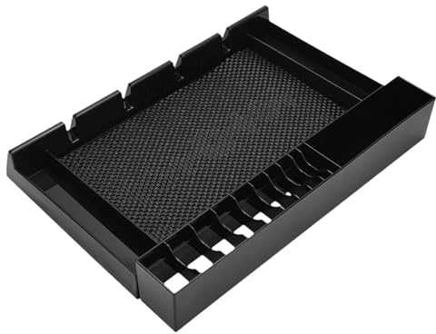 Ysyqkn Plateau de Rangement pour Outils de Coupe de Cheveux avec Boîte Amovible et Base Antidérapante pour Ciseaux et Peignes 40 X 28 X 6,6 Cm