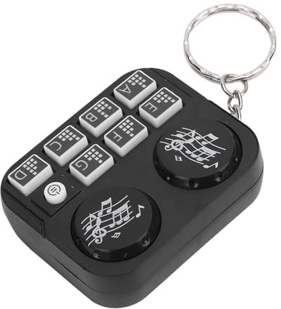 Dpofirs Keychain DJ Disc Player, Mode Auto-presse Amusant Lights Colorés Mini Clés pour Sac à école (BLACK)