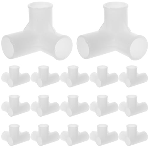 DOITOOL 50 pezzi di connettori a 3 vie per aste per armadio - Giunto a T per armadio, portascarpe, organizer, elementi di fissaggio, connettori in plastica per mobili, accessori per asciugatrice,
