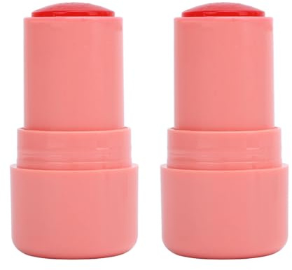 Yinhing 2 Pièces 5G Blush Stick Durable Hydratant Brillant à Lèvres Bâton de Maquillage pour Joues Lèvres Yeux Couleur Corail Vif pour un Look Radieux avec une Application Polyvalente
