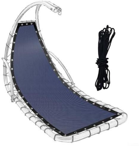 Ersättningsduk för hängande gungstol utomhus, 64 x 197 x 23 cm för textilier, kompatibelt mörkgrått tygskydd för uteplats, trädgård, avkoppling (marinblå B)
