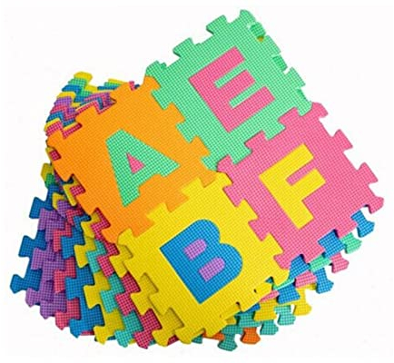 eBuzz 36PC Baby Foam Play Mat – Alphabet and Numbers Playmat for Toddler – Soft Interlocking Floor Tile for Infant – Jigsaw Puzzle Flooring Mat – Kid Children Crawling EVA Foam – 15 x 15 cm