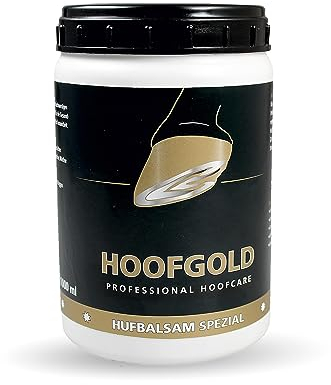HOOFGOLD Hufbalsam Spezial – Huffett Pferd mit ätherischen Ölen, 2in1 Hufpflege bei Hufrissen, Strahlfäule & brüchigem Hufhorn – nährt, schützt & stärkt das Hufhorn – kaltgepresst - 980 ml