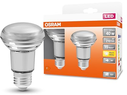 Osram LED Star R63 Reflektorlampe, Sockel: E27, Warm White, 2700 K, 2,9 W, Ersatz für 40-W, 2er-Pack