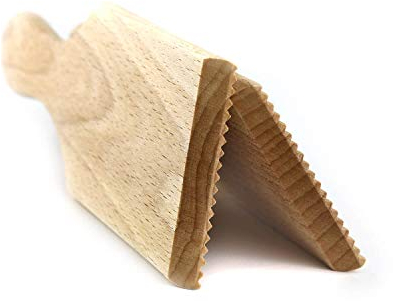 KAESE-SELBER.DE Stampo per palline di burro con scanalature, 2 pezzi, in legno di faggio, 18 cm, burro