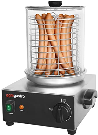 GGM Gastro Hot Dog Steamer – Profi Wurstwärmer mit Dampf | Hochwertiger Edelstahl-Wurstkocher für Hotdogs, Wiener & Frankfurter | Perfekt für Imbiss, Foodtruck, Catering & Gastronomie