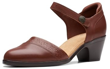 Clarks Escarpins Emily 2 Ketra pour Femme, Cuir Brun Clair Britannique, 43 EU