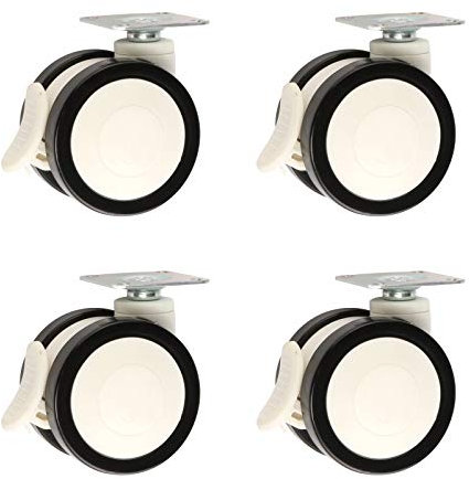Ruote girevoli Ruote girevoli per mobili con rotelle girevoli in poliuretano per impieghi gravosi a doppia ruota, rotelle di ricambio, per apparecchiature mediche, apparecchiature di bellezz